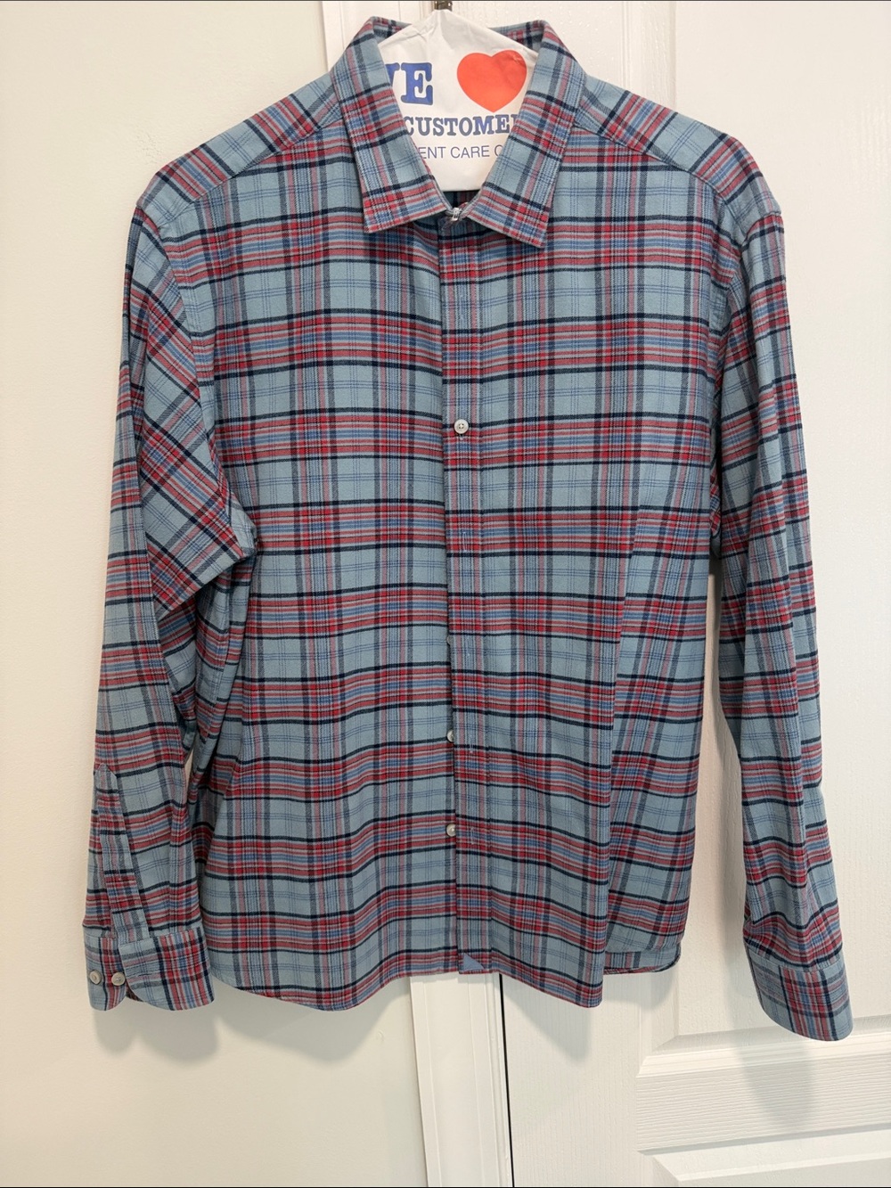 UNTUCKit Blue and Red Plaid Long-Sleeve Button-Up Shirt